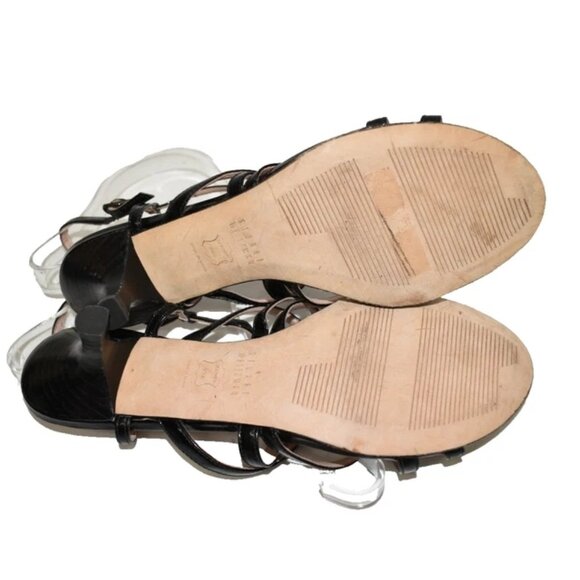 Stuart Weitzman Low (1-1.9 in) Heel Height Gladiator Sandals  $500 Stuart Weitzman TURNING UP CAGE GLADIATIOR BLACK PATENTSANDAL 6.5 (TPO18)